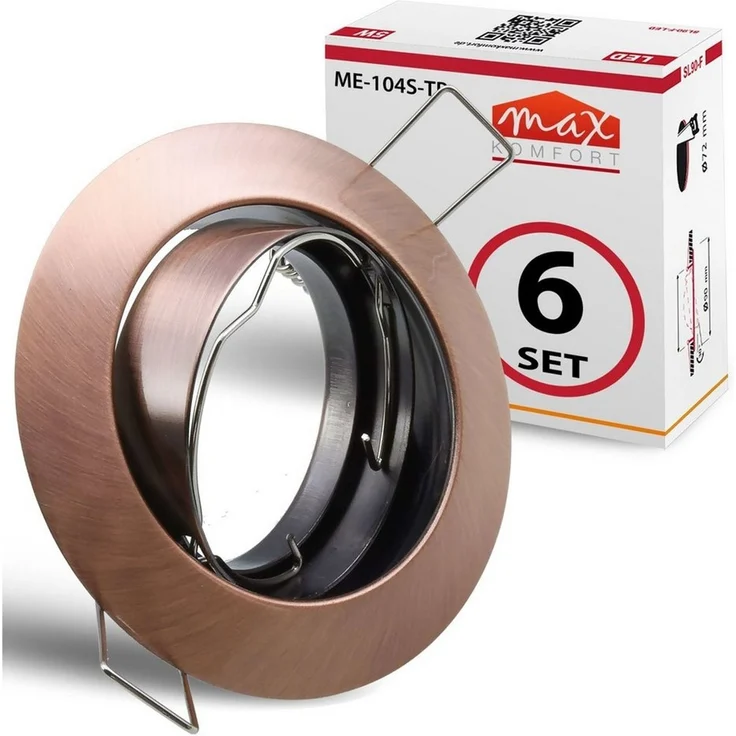 Maxkomfort Einbauleuchte 6/10/20er-Set, rund & schwenkbar, Deckenspots, GU10-Fassung, für LED und Halogen geeignet, ohne Leuchtmittel, Einbauspot, GU10-Fassung, 7 Farbvarianten, Einbautiefe 20mm – Bild 1