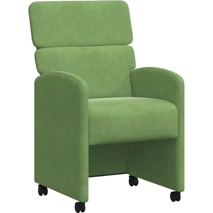 vidaXL Esszimmerstühle mit Rollen 2 pcs Hellgrün 58 x 65 x 98 cm Samt 42017878 – Bild 1