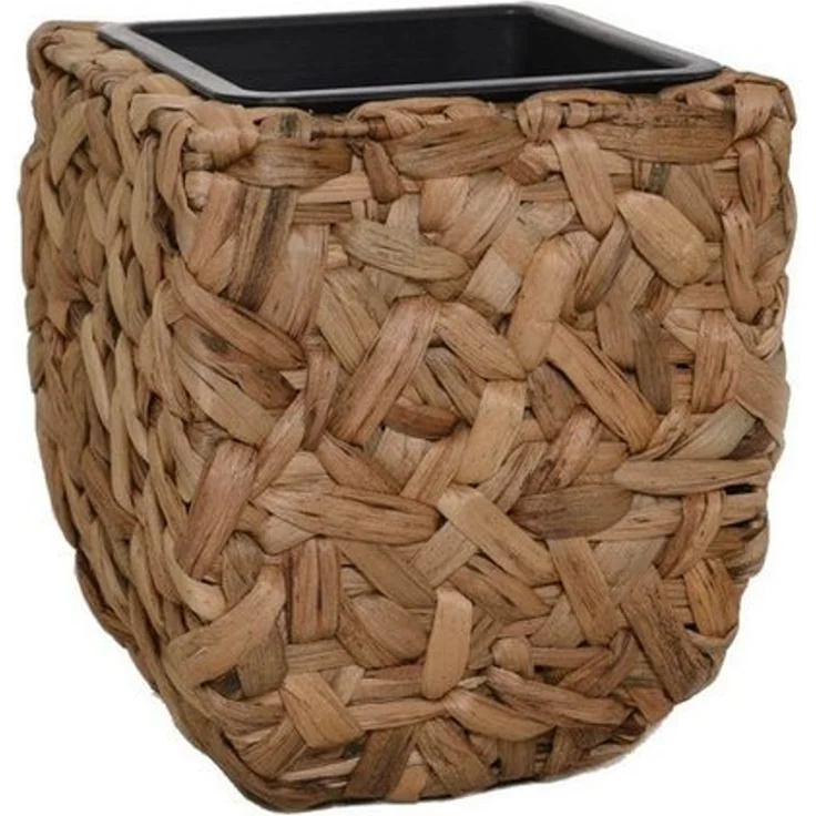VIVANNO Pflanzkübel Wasserhyazinthe WILD Würfel, Natur Geflochten 25x25x30 cm – Bild 5