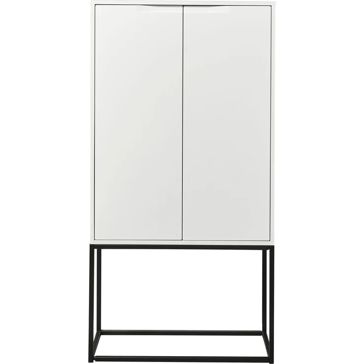 Barschrank >Bar 3< 10 Fächer, Halterung für Weingläser, Weiß matt - 79x156x38cm (B/H/T) – Bild 4