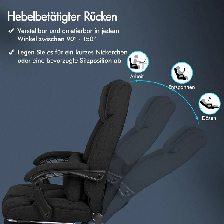 ALFORDSON Bürostuhl Hochwertiger Schreibtischstuhl mit Lendenwirbelstütze – Bild 6