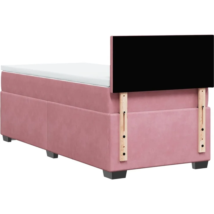 vidaXL Boxspringbett mit Matratze Rosa 90x190 cm Samt 3288485 – Bild 8
