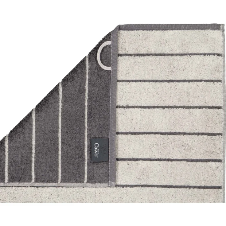 CAWÖ Duschtuch - C Balance, 80x150 cm, Walkfrottier, Baumwolle, Streifen Platin – Bild 3