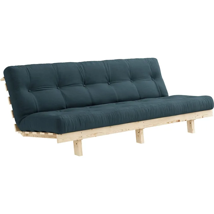 Karup Design LEAN Futonsofa Gestell Natur, Matratze Petrol Blue
