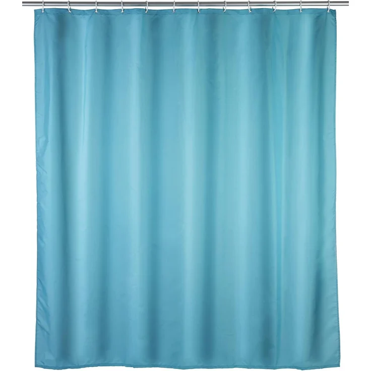 WENKO UNI Duschvorhang 180 x 200 cm, Blau, waschbar – Bild 1