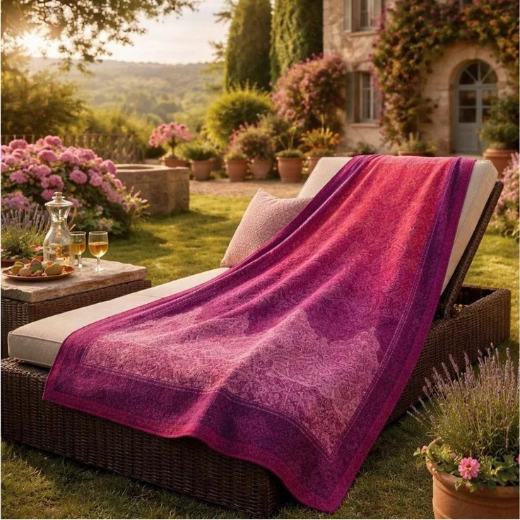 Bassetti Granfoulard Plaid Decke Wohndecke Dolceacqua P1 pink 135x190 – Bild 4