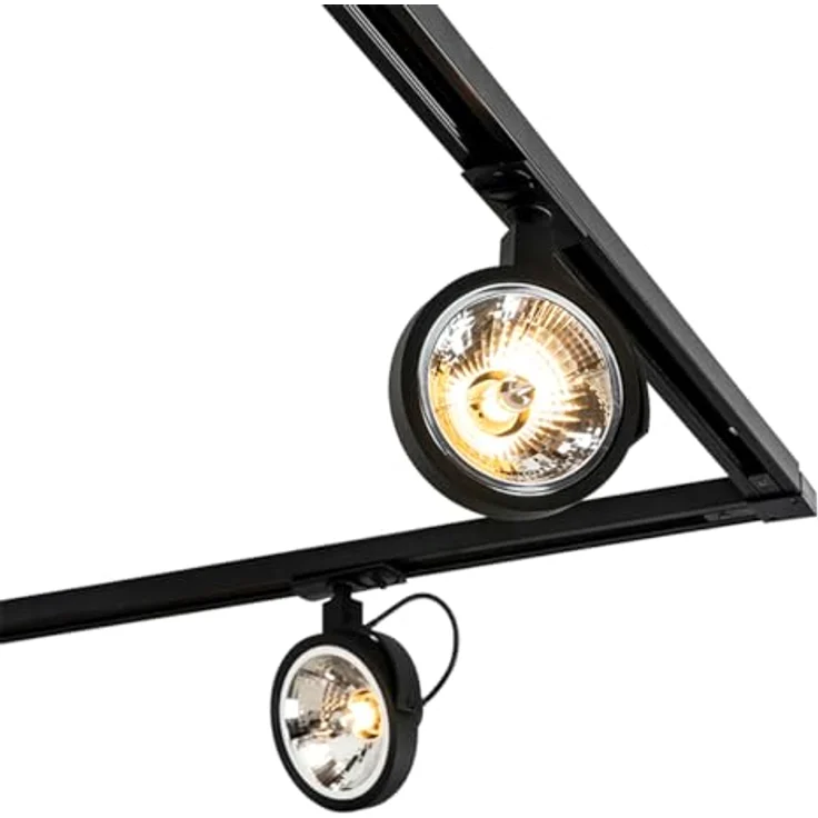 QAZQA Modernes Schienensystem Komplettset, 5-flammiger Deckenspot in Schwarz, dimmbar für Innenräume – Bild 3
