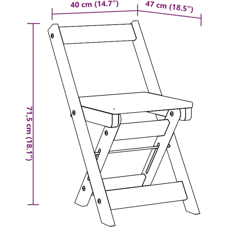 vidaXL Esszimmerstühle Klappbar 4 Stk. Corona Wachsbraun Massivholz 4013434 – Bild 10