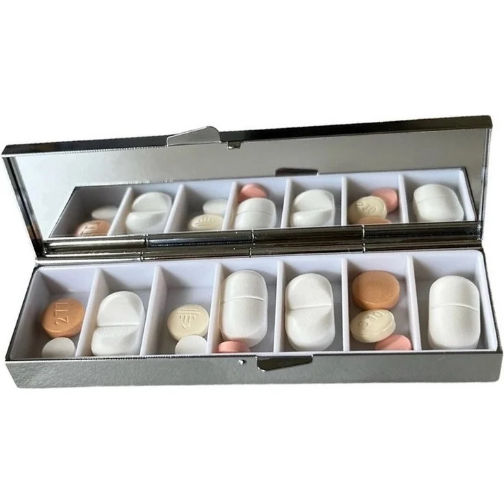 MediMuc Pillendose für 7 Tage von Fridolin - mit Spiegel - Modellauswahl, Tablettendose, Pillendose, Tabletten Organizer, Tabletten Dose – Bild 3