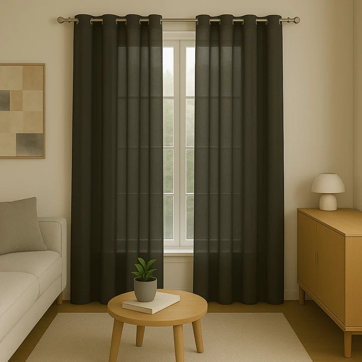 Gardine mit Ösen *** x *** cm ( Breite x Länge ) in ***, blickdichter Vorhang, Ösenvorhang in vielen Variationen 140x225 cm Anthrazit – Bild 3