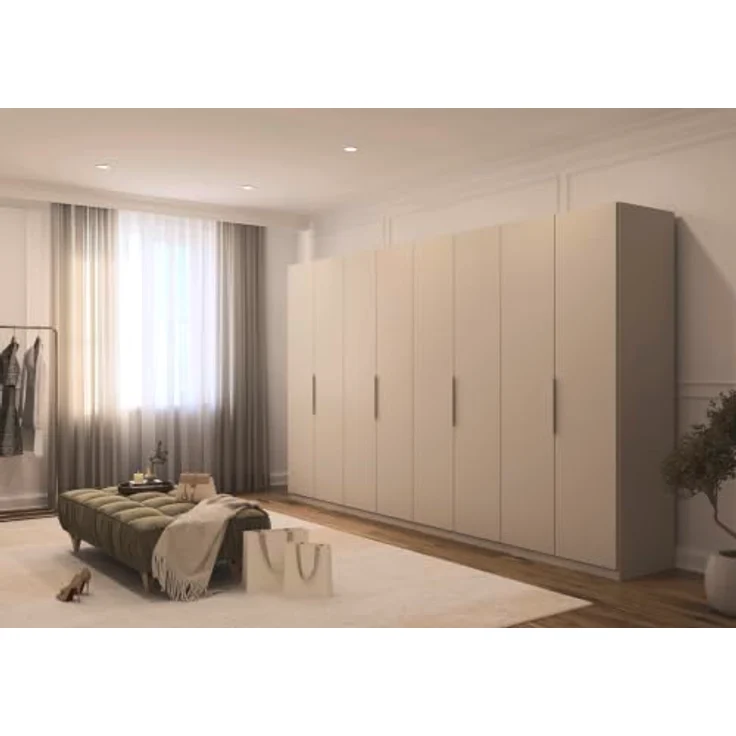 Rauch Möbel MYLORA, Kleiderschrank, Farbe Beige, Breite 360 cm | Schrank mit patentiertem Schnellmontagesystem, 8-türig, Zubehör Comfort, für Schlafzimmer, Ankleidezimmer, Garderobe – Bild 4
