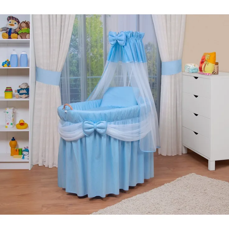 WALDIN Stubenwagen-Set mit Ausstattung, XXL, blau/braun