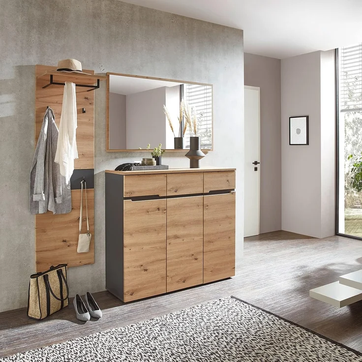 Garderoben Set MEMPHIS GH82 Artisan Eiche Nachbildung 3-teilig – Bild 2