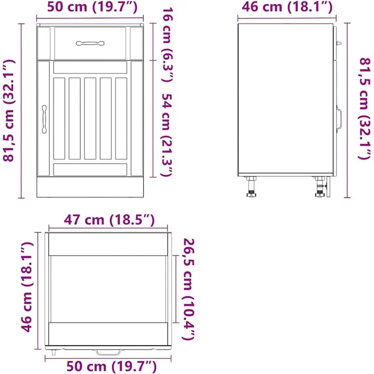 vidaXL Küchen-Unterschrank Lucca Hochglanz-Weiß Holzwerkstoff 853719 – Bild 12