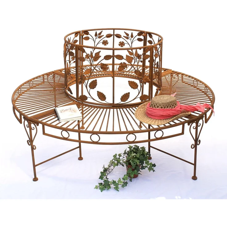 DanDiBo Rundbank Metall wetterfest Braun Ø 140 cm Baumbank 100112 Gartenbank Parkbank – Bild 3