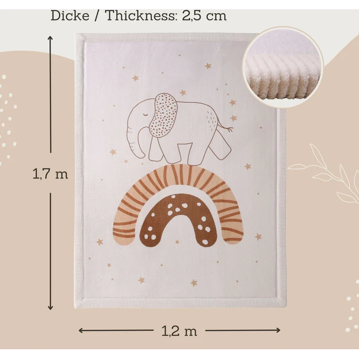 Wolkenweiche Spielmatte Baby 170x120x2,5cm – Kinderzimmer Teppich mit hochwertigem Memory-Schaum – Krabbelmatte Baby mit Rutschfester Unterseite – Krabbeldecke, Kinderteppich, Tatami Matte – Bild 3