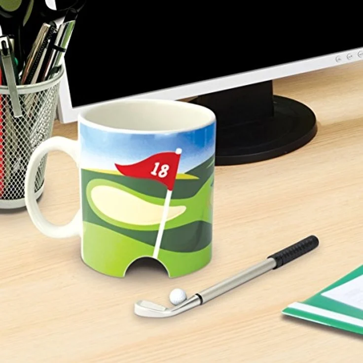 Winkee Becher Sport Kaffeebecher Golf, Keramik, ca. Ø 8 x 10 cm, für ca. 300 ml – Bild 2