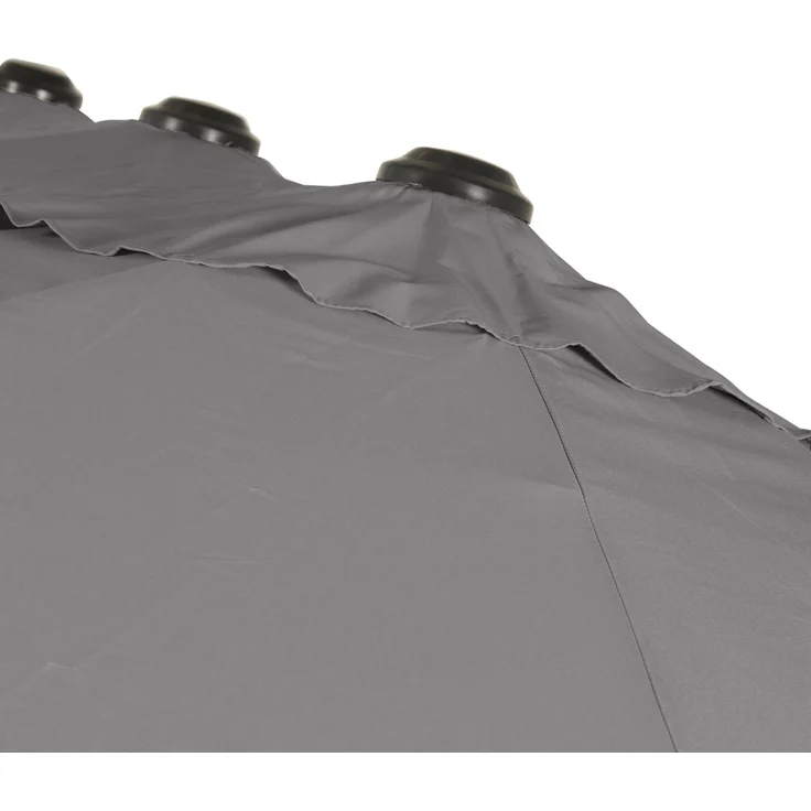 LECO Doppelsonnenschirm rechteckig, Aluminium-/Stahlrohrgestell anthrazit, Polyester anthrazit, 4,6x2,7 m – Bild 8