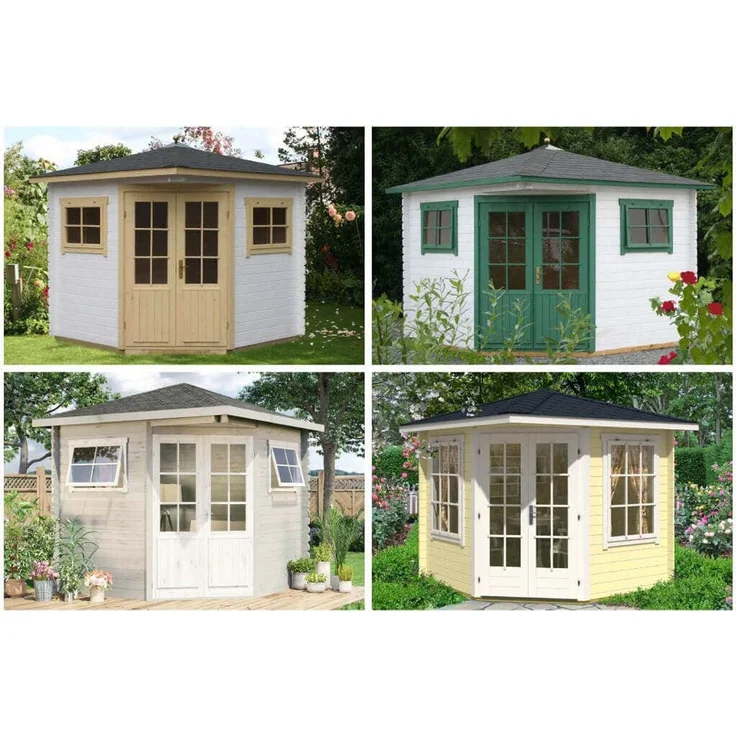 Alpholz Holz Gartenhaus 5-Eck Sunny-A | Natur | 225x225x255 cm – Bild 4