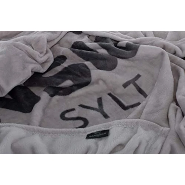 Sansibar 'Sylt' Wohndecke, 100 % hochwertiges Polyester dunkelgrau / schwarz, 150 x 200 cm – Bild 6