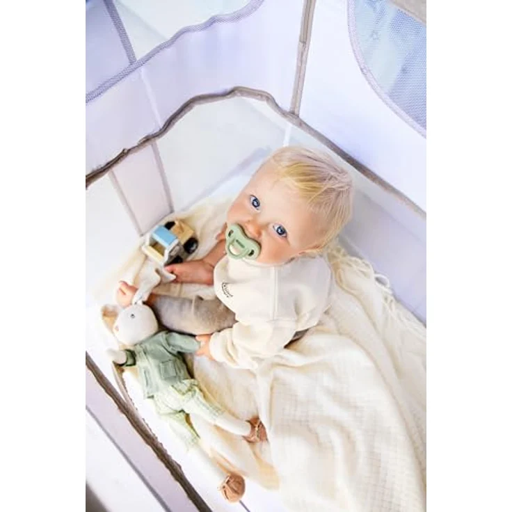 MoMi SMARTBED 4-in-1 Kinderbeistellbetten bis 15 kg, Beistellbett für Babys mit Matratze, Höhenverstellbar – Bild 12