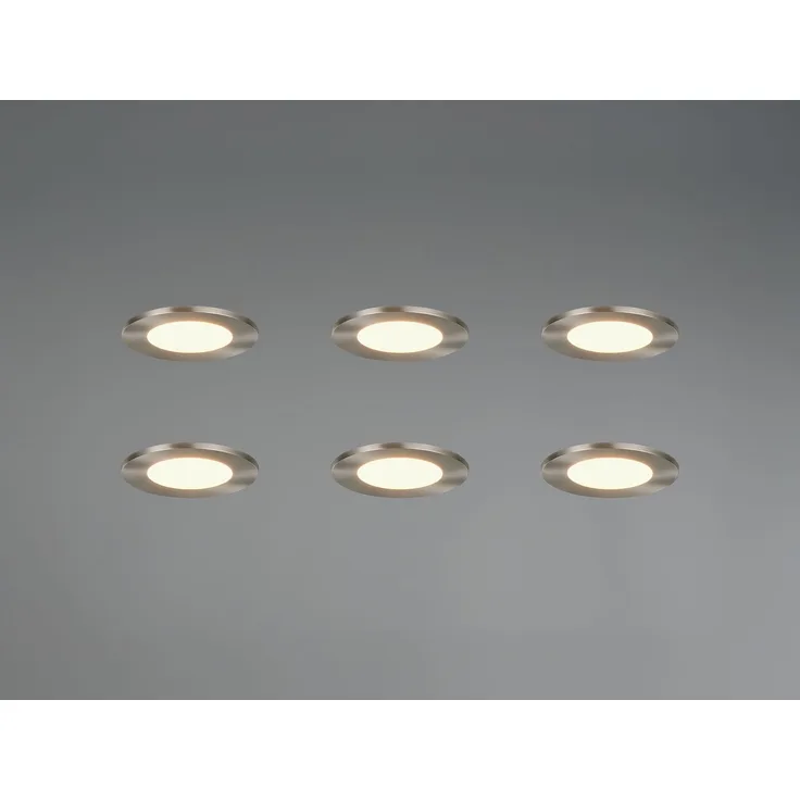 LED Einbaustrahler 6er Set, dimmbar, 2 Lichtfarben für Badezimmer, Ø 8,5cm