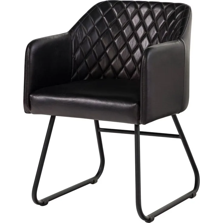 Stuhl Echtleder 55x59x76 schwarz IRON LABEL #17