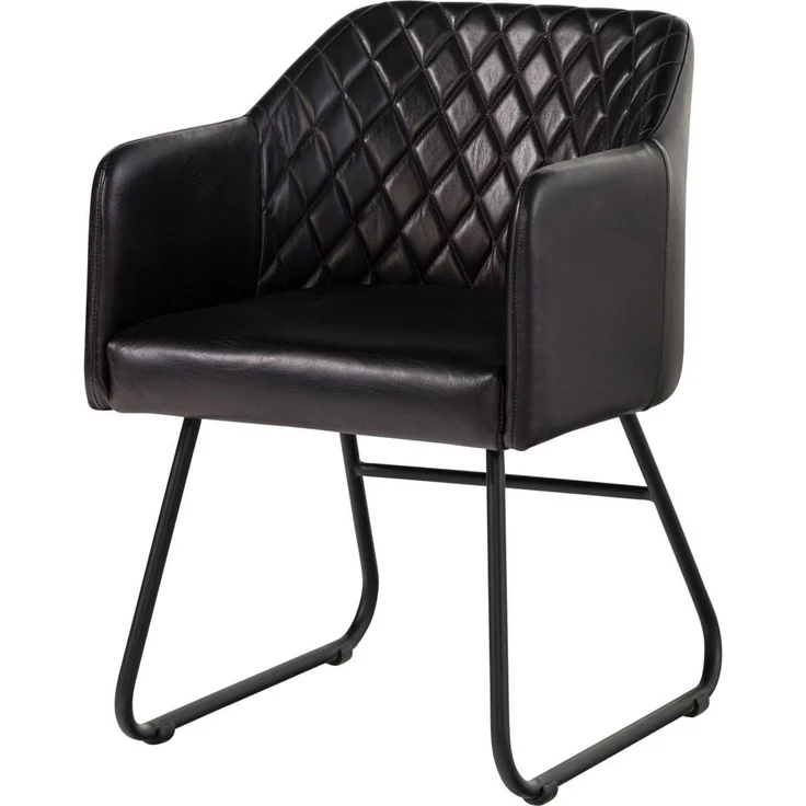 Stuhl Echtleder 55x59x76 schwarz IRON LABEL #17 – Bild 1