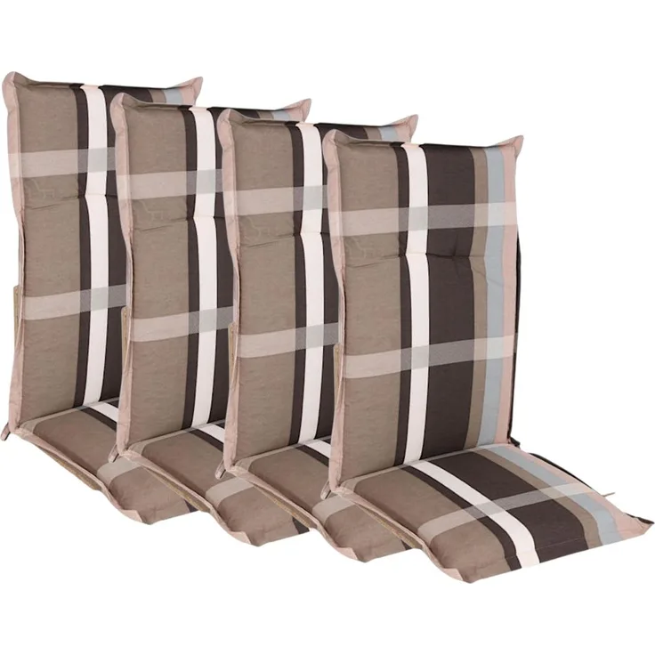 4x Hochlehner Polsterauflage 123x50cm Stuhlkissen Sesselauflage Sitzpolster