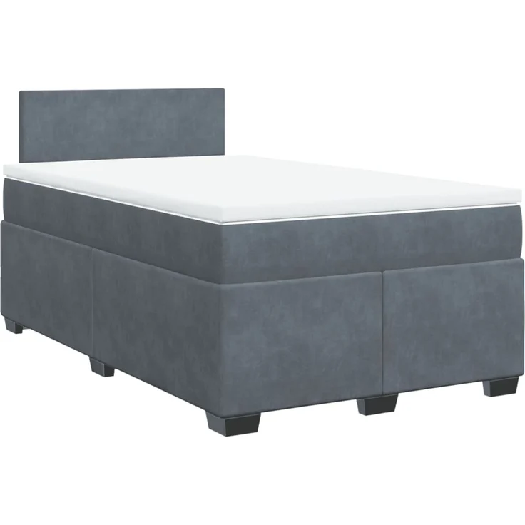 vidaXL Boxspringbett mit Matratze Dunkelgrau 120x190 cm Samt 3288553 – Bild 3