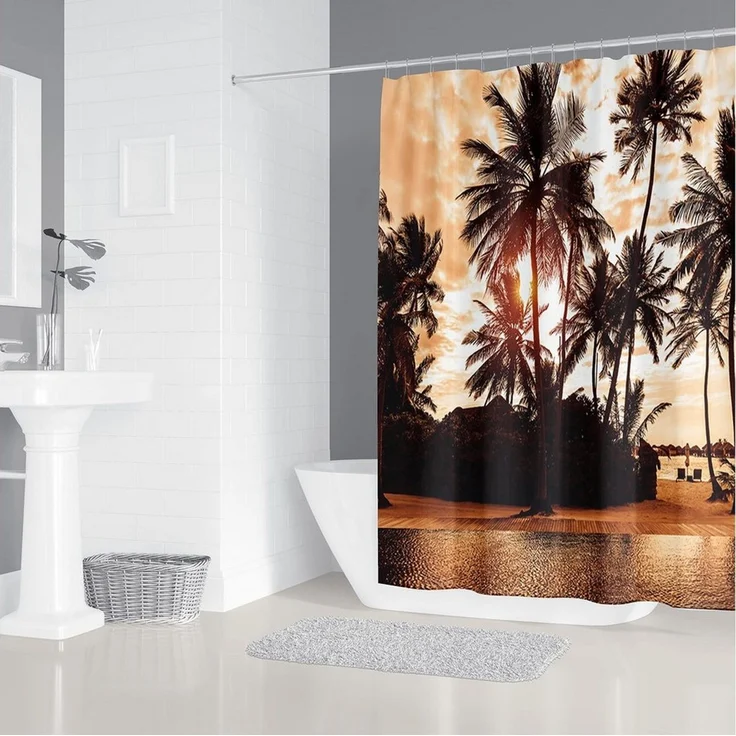 M&W DAS DESIGN Duschvorhang 180x200 Shower curtains Anti schimmel Waschbar – Bild 2