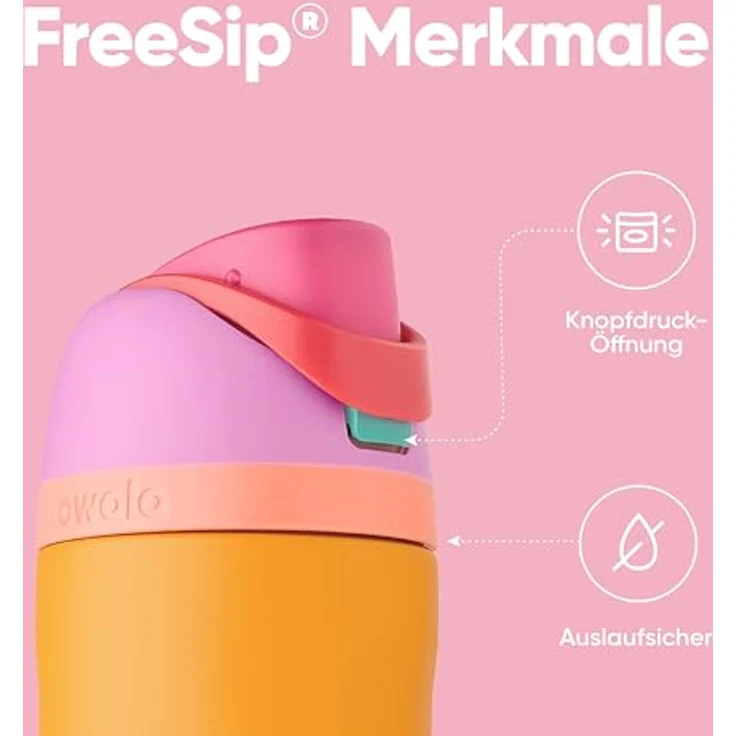 Owala FreeSip Isolierte Edelstahl Trinkflasche mit Strohhalm, 710 ml – BPA-frei, optimal für Sport, Fitness, Outdoor und Reisen, Tropical – Bild 4