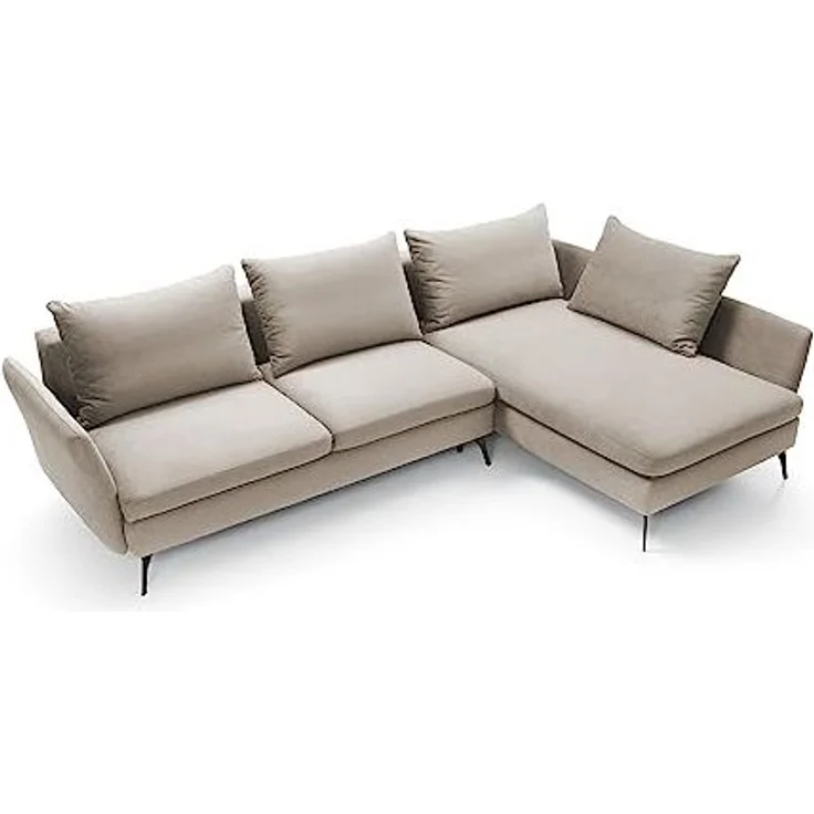 Ecksofa DEMISBAL mit Schlaffunktion, Bettkasten, Beige, linksseitig – Bild 4