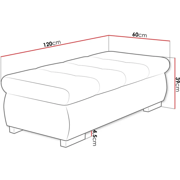 Polsterhocker Orkan Groß (Farbe: Fredo 25) – Bild 3