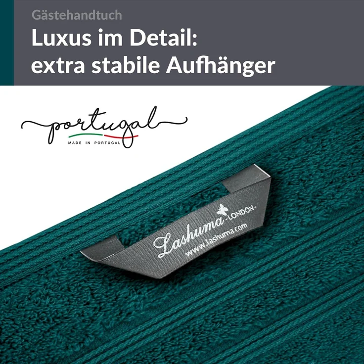 Lashuma Gästehandtücher London, Frottee (4-St), Saugstarke Küchenhandtücher 30x50 cm dunkel grün – Bild 5
