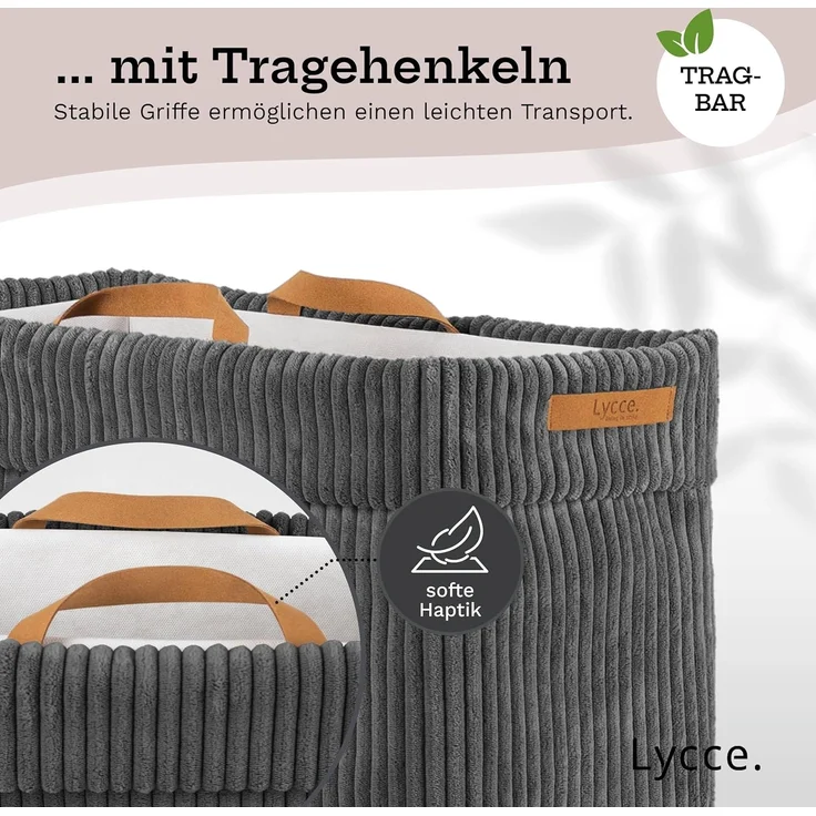 Lycce Wäschekorb Lycce Wäschekorb Cord – faltbar, waschbar & perfekt für Nischen – Bild 6
