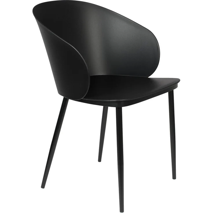 Esszimmerstuhl Gigi im 2er-Set, Schwarz mit Gestell aus Stahl 57x53,5x81 cm – Bild 1