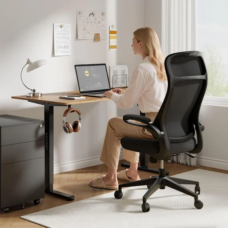 SENSE7 Revo Ergonomischer Bürostuhl Drehstuhl – Schreibtischstuhl höhenverstellbar mit atmungsaktiver Netzrückenlehne, ideal als Gaming Stuhl & für Home-Office, Schwarz – Bild 4