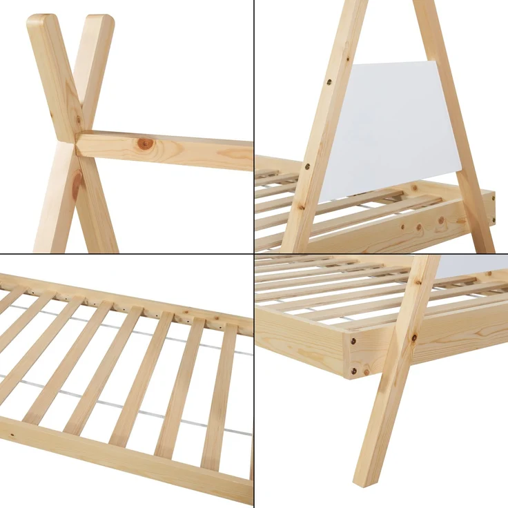 Tipi-Bett Siikajoki 90x200cm Kiefernholz Natur [en. casa] – Bild 6