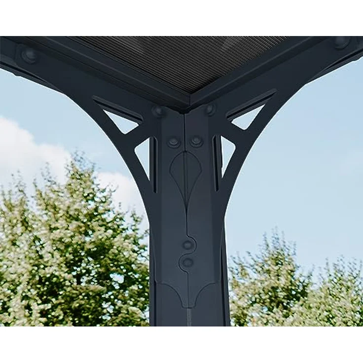 Palram - Canopia 'Milano 3000' Aluminium Pavillon, Anthrazit, 308 x 308 x 221 cm – Bild 8