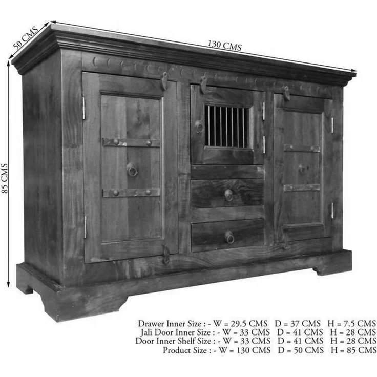 Kommode Akazie 130x50x85 nougat lackiert OXFORD #412 – Bild 5