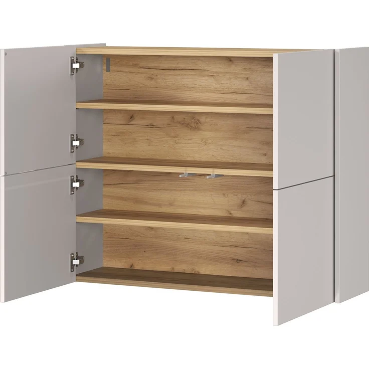 Germania Mehrzweckschrank 1932-605 GW-Binetto, in Kaschmir/Eiche, mit Push-to-Open Funktion, 97 x 79 x 27 cm (BxHxT) – Bild 3