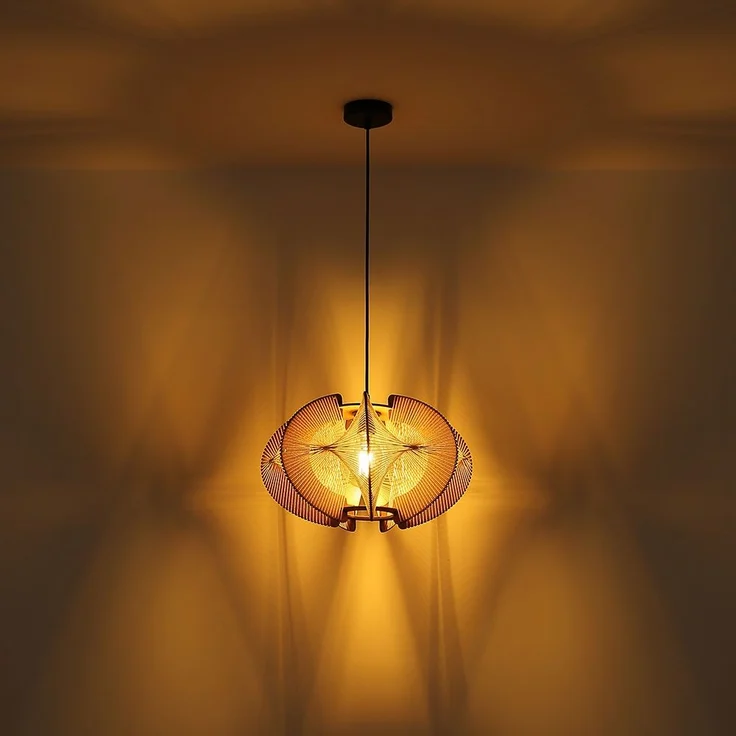 Hängeleuchte, Hanf, MDF, naturfarben, 1 flammig – Bild 8