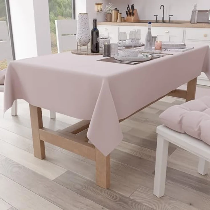 Petti Artigiani Italiani - Tischdecke, Küchentischdecke aus Baumwolle, einfarbig, Cipria X15 Plätze (140 x 300 cm) – Bild 1