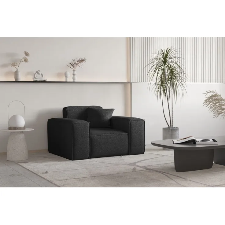 Sessel Designersessel CELES PREMIUM in Stoff Ascot Bukla Schwarz