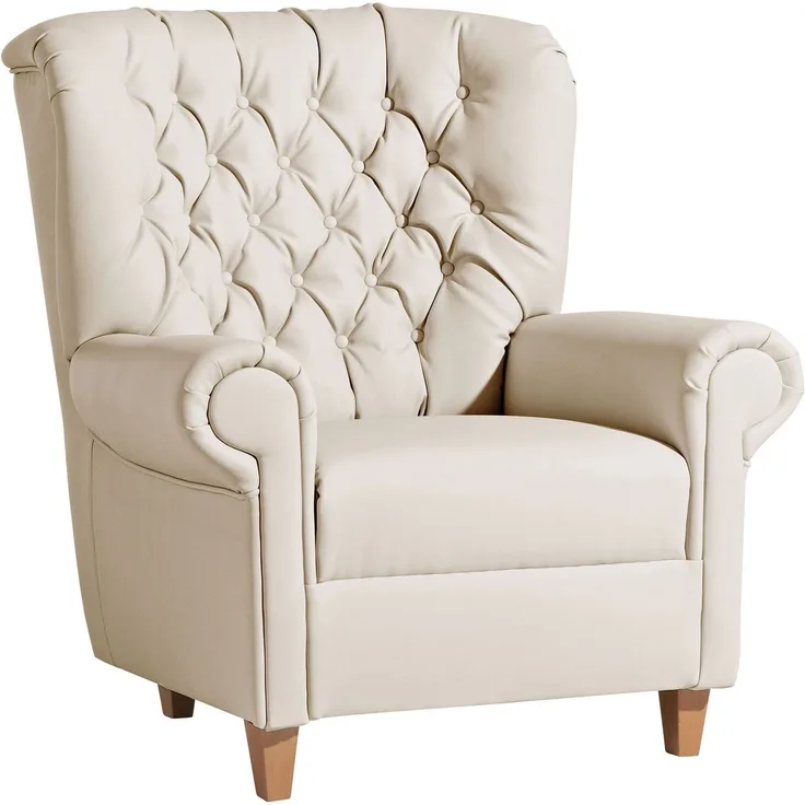 Hochlehnsessel Katrin Bezug Kunstleder Buche natur / beige 22890