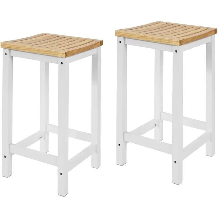 SoBuy Küchenstuhl FST29-WNx2 (2 St), 2er Set Stuhl Holzstuhl Essstuhl Hocker zum Küchenwagen – Bild 1
