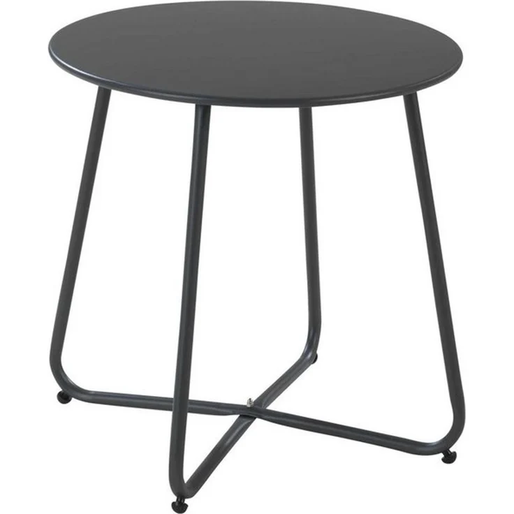 Outdoor Beistelltisch LIAM, Ø 45 cm, Anthrazit, Metallplatte, Stahl, Geeignet für den Außenbereich, verstellbare Nivellierung – Bild 4