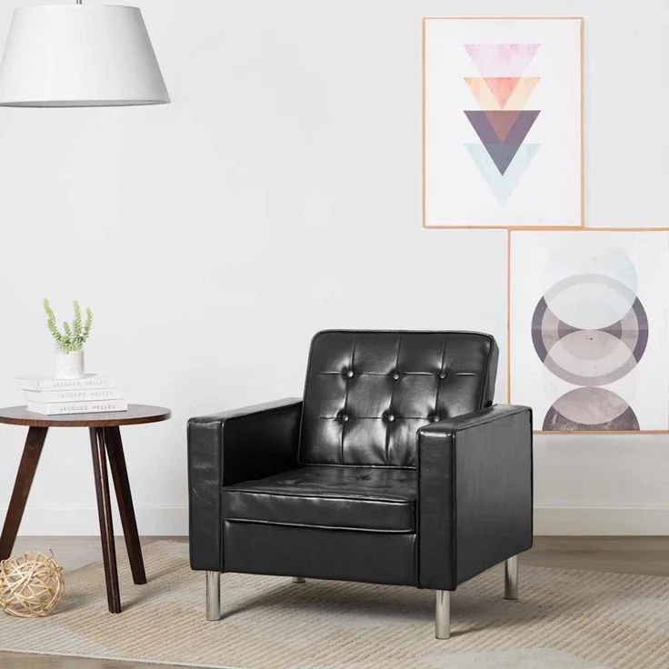 Sessel wohnzimmer, Relaxsessel, Fernsehsessel Schwarz 75x70x75 cm Kunstleder – Bild 1