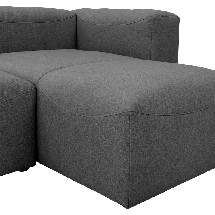Ecksofa mit Hocker links Kattrina Flachgewebe anthrazit – Bild 4
